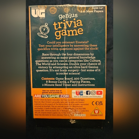 University Games Genius Trivia Game NIB - Picture 3 of 3